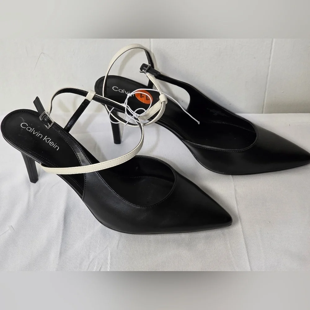 Calvin Klein Ginelly Black and Cream Women's Dress Heels Womens Size 11 New
